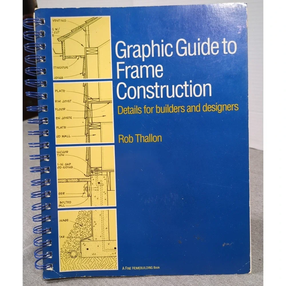 1991 Graphic Guide to Frame Construction Rob‎ Thallon Taunton Press Spiral Bound